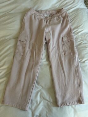 Aritzia Cargo Sweatpants in Light Blush